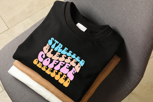 Premium Sweatshirt Unisex / Stressed blessed Coffee